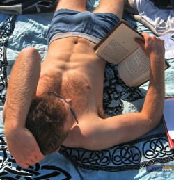 fraternityrow:  strippin down to his boxers and “studying”