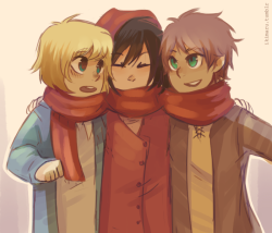   Anonymous asked you: May I suggest some Mikasa, Eren and Armin