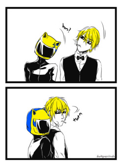 darkgreyclouds:  You know how Celty and Shizuo always react in