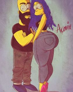 axart:  Power couple #axcomix #thesimpsons #thicktoons #margegotcakes