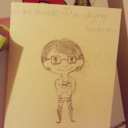 The kids at my school’s anime club drew me as an snk character.