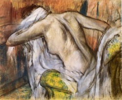 artist-degas:  After Bathing, Woman Drying Herself, 1892, Edgar