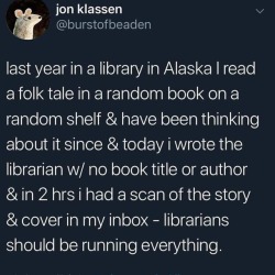 bookporn:  writerystuff:Let’s hear it for the librarians! 