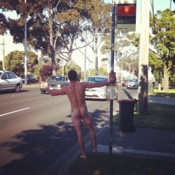 Nude men on the street