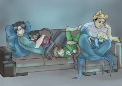 corrosive-serenity:  Cat Dads and a movie night… in which none