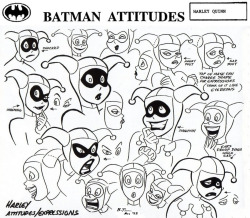 cooketimm:  Harley Quinn attitudes/expressions by Bruce Timm