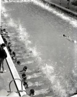 notashamedtobemen:  Classic photo of nude swimming. Just the