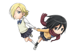 erens-jaeger-bombs:  Transparent Mikasa/Annie edits from the