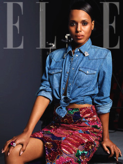 flyandfamousblackgirls:  Kerry Washington for Elle Magazine,