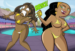 grimphantom2: Monster Club Wedgie by grimphantom  Last Summer Week Hey, guys! Summer is almost over so why not celebrate this week with some Summer themes! By that, i mean babes in bikinis =P. Today until September 1st I will be posting works, making