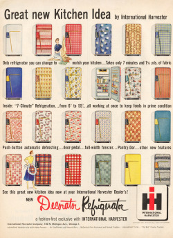 design-is-fine:  Decorator Refrigerator ad, 1953. From Better