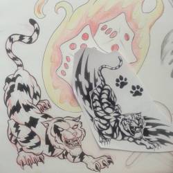 Tiger flash in progress. #mattbernson #tiger #flash #ink #drawing