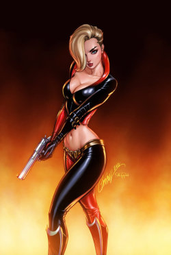 superheropinups:  Abbey Chase (Cobra) - J. Scott Campbell colors