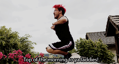 plsbuymepizza:    MARKIPLIER SHOUTING FROM HIS ROOF  