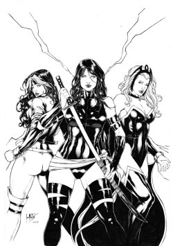 super-hero-center:  Psylocke, Storm and Rogue by Leomatos2014