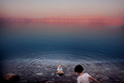  Girls from a West Bank village cool off in the Dead Sea.By Paolo