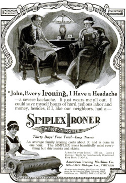 questionableadvice:  ~ American Ironing Machine Company, 1917via
