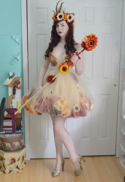 doxiequeen1:  The finished “Fall Flower Fairy” dress and