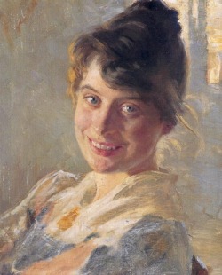 the-faces-of-art:  Peder Severin Krøyer, portrait of Marie Krøyer