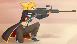 jonfawkes-art:  Rei’s Sniper-chan—–Done at the request