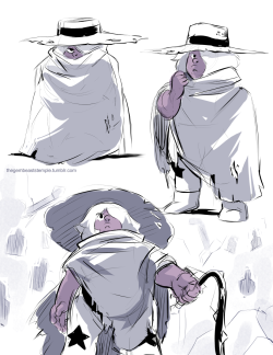 thegembeaststemple:  I was gonna draw Amethyst wearing a cloak