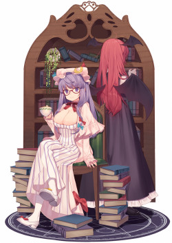 koakuma and patchouli knowledge (touhou) drawn by misoni comi