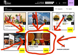 dennys: check it out we hacked our way into the webby’s, vote