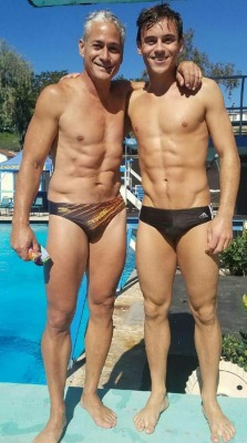 tomandlance:Tom and Greg at the Diving event today Lance is also