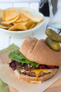 boozybakerr:Caramelized Beer Onion and Bacon BurgerWhere Alcohol