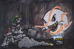 gamefreaksnz:  Boobusters Mario and Luigi as Ghostbusters  This