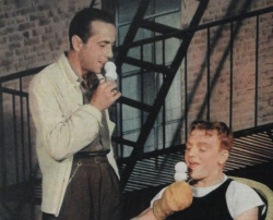  Bogart and Cagney enjoying a break on the Warner lot.  