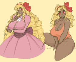 lil-yellow-kirby: trying different hairstyles on her again ;9