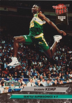 thejohnnykilroycollective:  1992-93 Ultra #205 Shawn Kemp JS