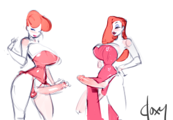 Some doodles sektches from private patreon raffle Tex Avery Red