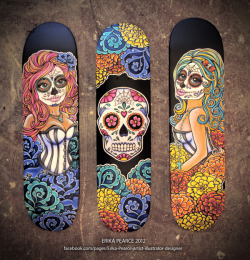 luv-an-musiq:  Día de los Muertos - Skate Decks by Erika Pearce