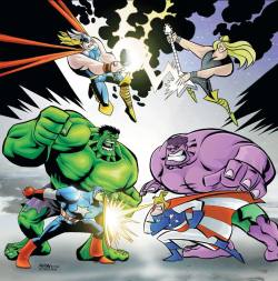 brianmichaelbendis:  Avengers versus Justice Friends by Mike