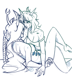 surnmfang:JUST GALS BEING PALS redfang sketch commission that