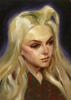 vialjarhorn:  “Goldie” 5 x 7 inches, oil on hardboard.