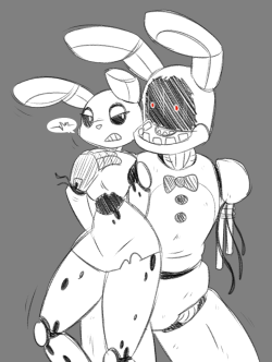 foxy-and-mangles-bootyship:  Springtrap and BonnieBy   mizumew