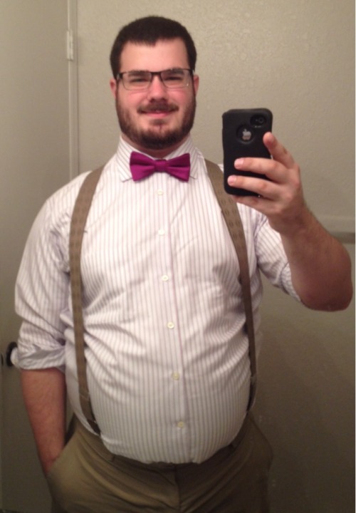belfastcubcake:  ceejofmalta:  cubstearns:  So I rock the suspenders and bow-tie and looked really cute tonight. Dressing up and taking selfies is self-care. Also, I dig how my belly looks in this outfit.  Absolutely adorable in every way. And I very
