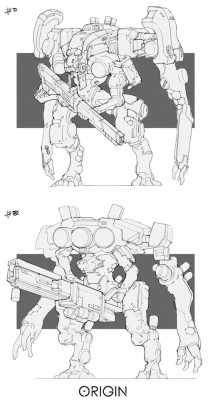 mechaddiction:  ArtStation - Line work_Mech02, Ray Jin #mecha