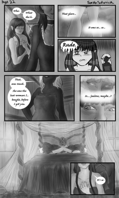 sarahsalanica:  EDIT: Fixed spelling error. Damnit me. SFW! (soon NSFW again :P) Page 22 of ‘Can(’t) Buy Love’. Due to my Graphics Tablet breaking last night I had to do the text for this page differently, which sucks, so likely I’ll go back