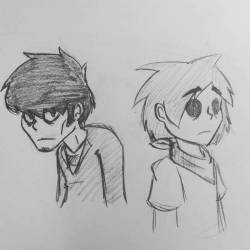 I’m into the band #gorillaz now, so I drew Murdoc and 2D.