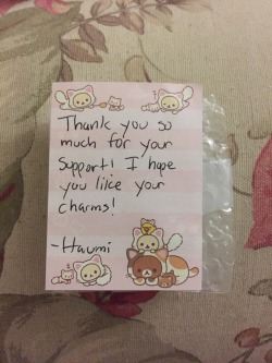 hugewitches:  I got my amazingly cute charms from @princessharumi