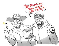 overlord-balt:  I bet Mccree would get himself into trouble just