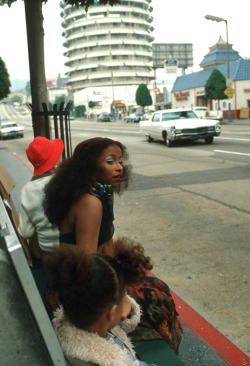 lustnspace:Chaka Khan waiting at the bus stop in Hollywood near