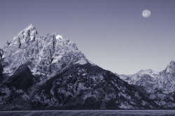 meowntain:  Moon shot, Grand Teton, Wyoming (by HartwellPhotography)