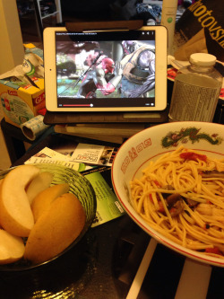 Best way to eat dinner: eating while watching Deadpool shove