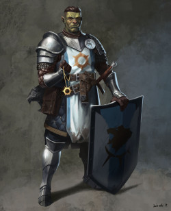 wearepaladin: Endimion the Half Orc Paladin by  Iain Anderson