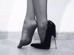 omen-girl:My fetish shoes. #stiletto #black #fetish #shoes #stockings